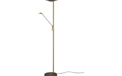 Uplight|Golvläslampor-Trio Lighting Brantford Golvlampa LED antikmässing