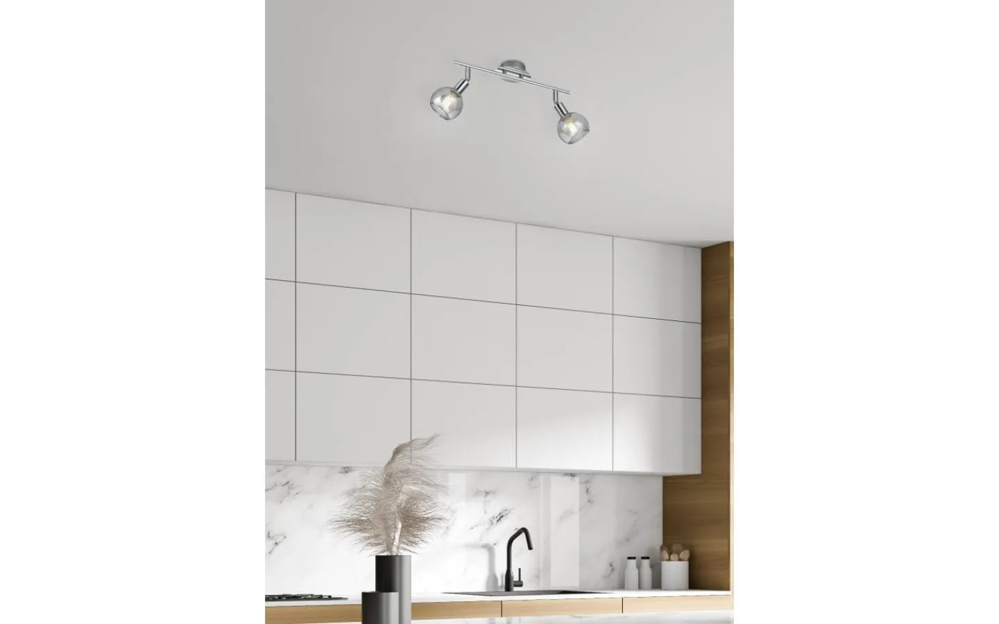 Takspot Med 2 Lampor < Reality Brest Spotlight 2-delad E14 krom