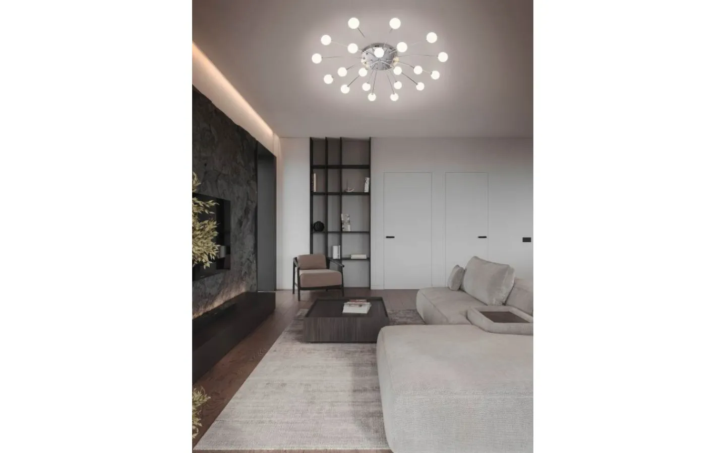 Plafonder < Trio Lighting Bullet Plafond LED borstat stål