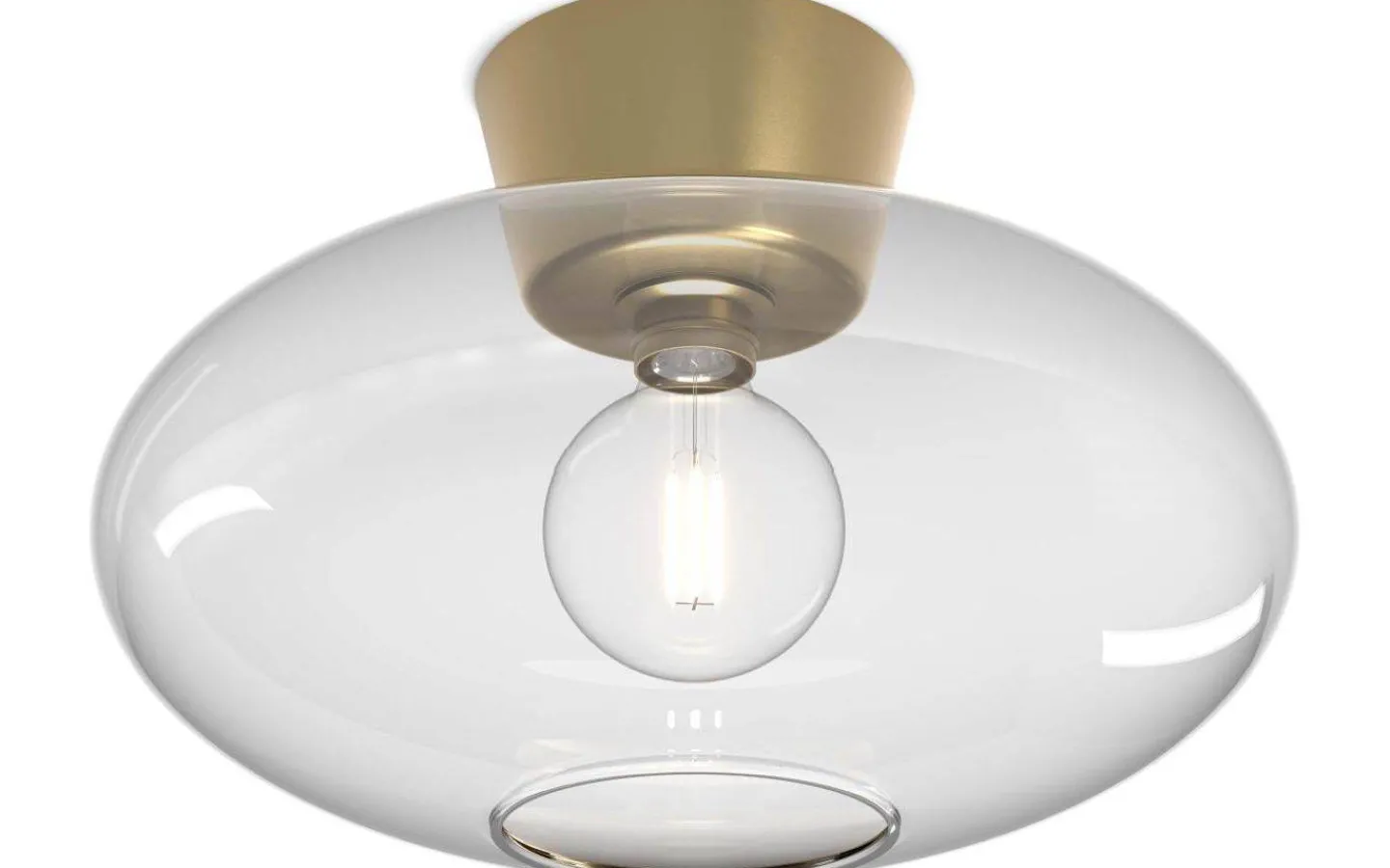 Plafonder-Belid Bullo Plafond 38cm Mässing/Klarglas