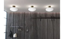 Badrum|Hall & Trappa < Belid Bullo XL Plafond 38cm Mässing/Opal