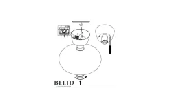 Badrum|Hall & Trappa < Belid Bullo XL Plafond 38cm Mässing/Opal