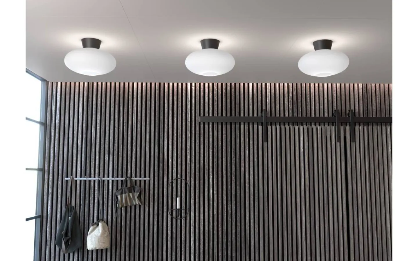 Badrum|Hall & Trappa-Belid Bullo XL Plafond 38cm Svart/Opal
