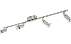 Avlånga Takspotlights|Takspot Med Minst 4 Lampor < Eglo Buzz Takspotlight 69cm GU10 LED 3000K 4x2,8W Nickel