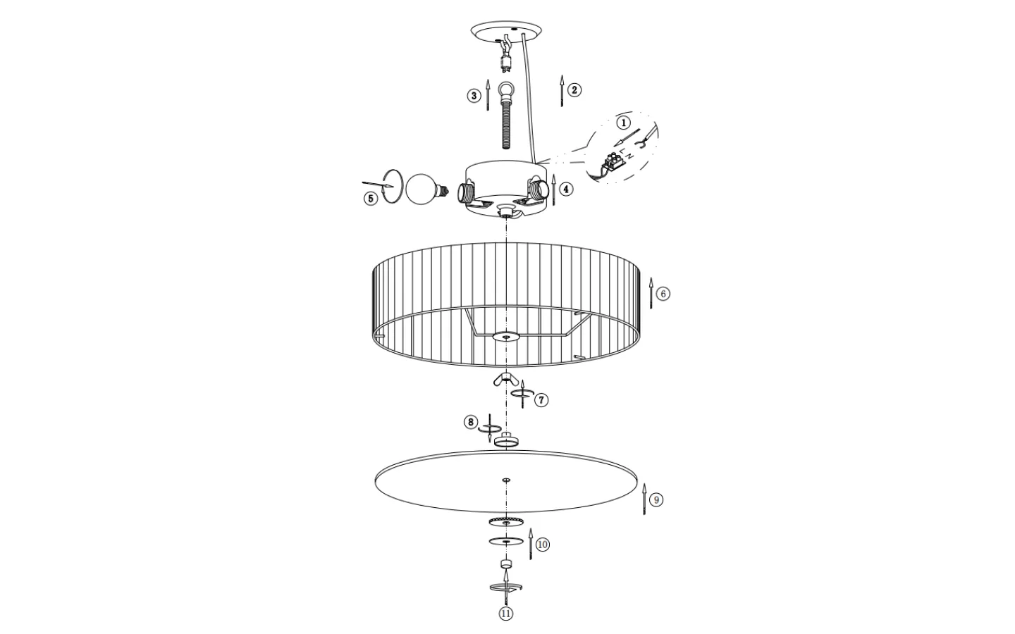 Plafonder < Markslojd Byske Plafond 40cm 3L Svart/Frostad