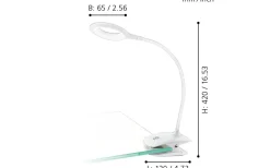 Klämlampor < Eglo Cabado Klämlampa 42cm Batteri/USB LED 3000K 3W Vit