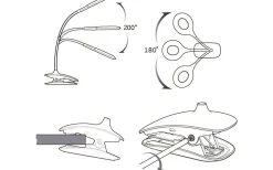 Klämlampor < Eglo Cabado Klämlampa 42cm Batteri/USB LED 3000K 3W Vit