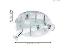 Plafonder < Eglo Cabo Plafond 29cm LED Krom