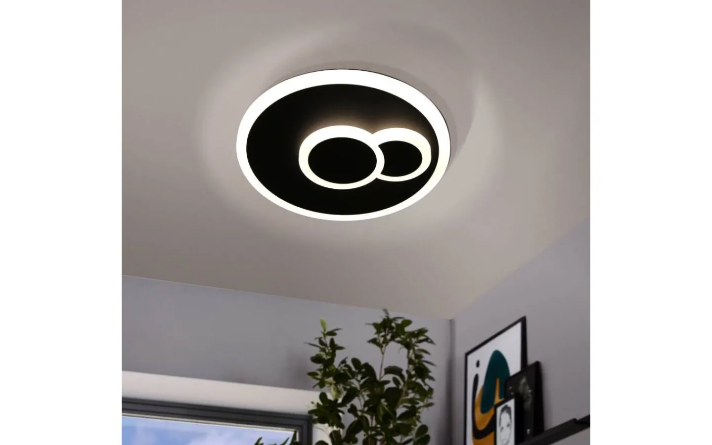 Plafonder < Eglo Cadegal Round Plafond 20cm LED 4000K 8W Svart