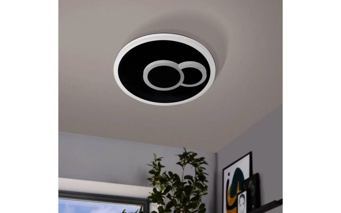 Plafonder < Eglo Cadegal Round Plafond 20cm LED 4000K 8W Svart