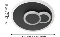 Plafonder < Eglo Cadegal Round Plafond 20cm LED 4000K 8W Svart