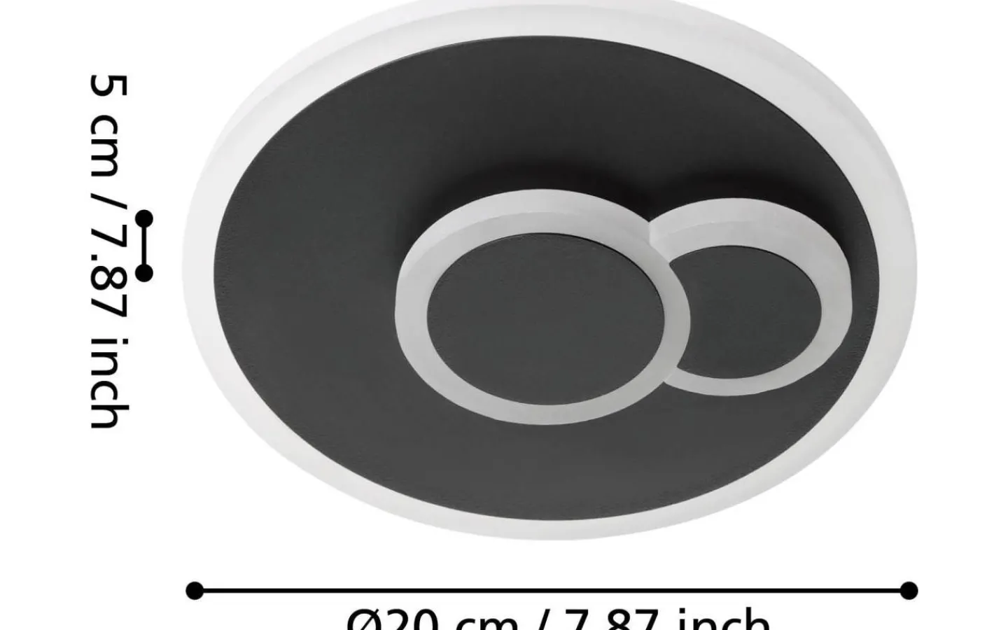 Plafonder < Eglo Cadegal Round Plafond 20cm LED 4000K 8W Svart