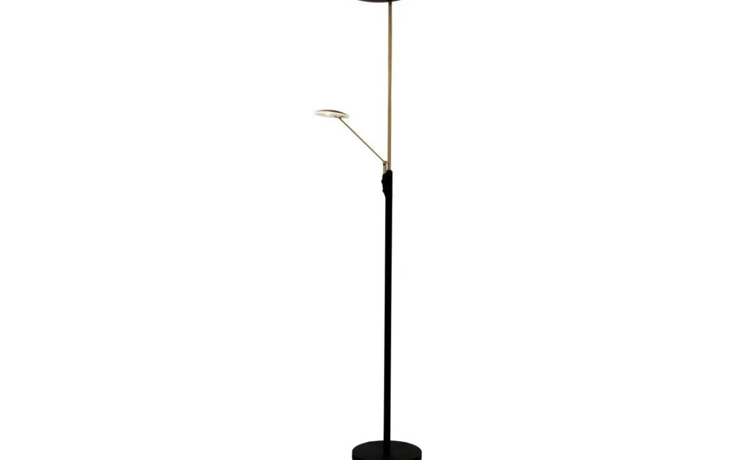Uplight|Golvläslampor-Aneta Cadiz Golvlampa 186cm LED 28W+5W 3000K Svart/Mässing