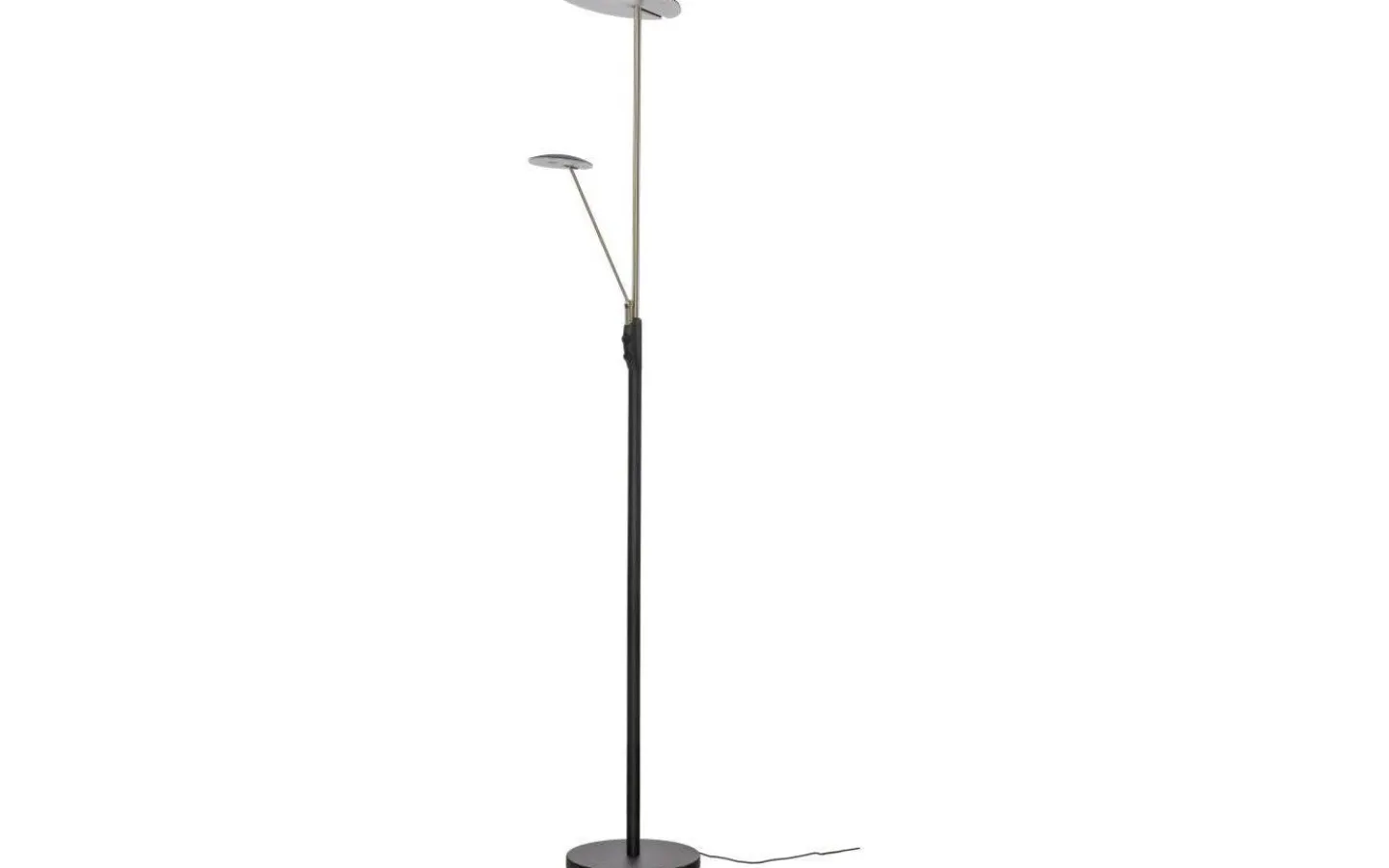 Uplight|Golvläslampor-Aneta Cadiz Golvlampa 186cm LED 28W+5W 3000K Svart/Mässing