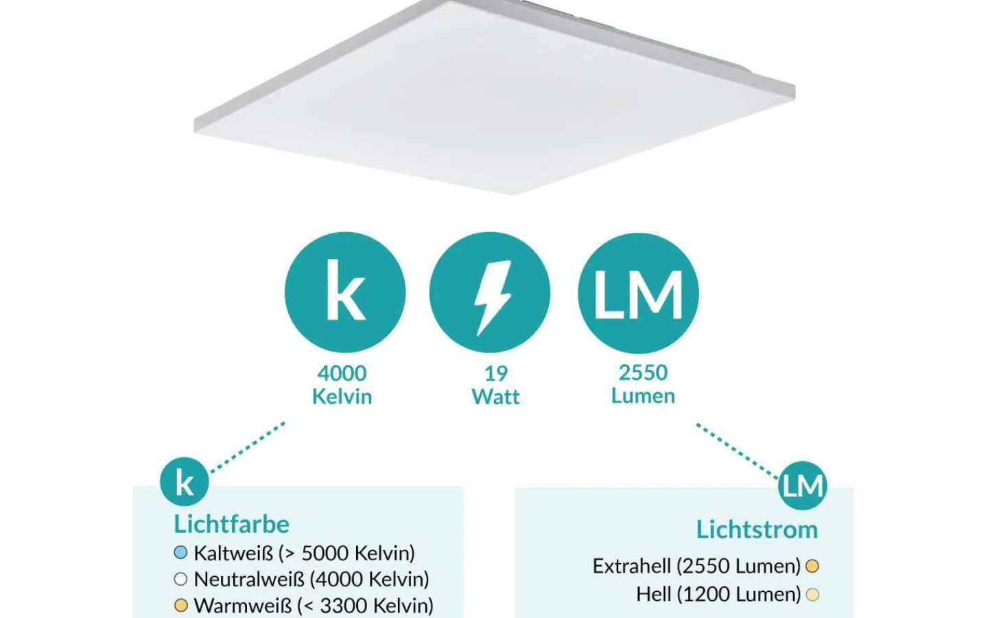 Plafonder-Eglo Calemar Plafond 44cm LED 4000K 19W Vit