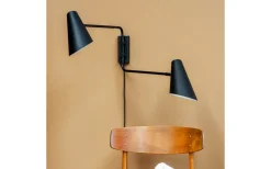 Läslampor < Dyberg Larsen Cale Vägglampa Svart med 2 Stavar