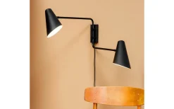 Läslampor < Dyberg Larsen Cale Vägglampa Svart med 2 Stavar
