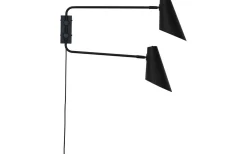 Läslampor < Dyberg Larsen Cale Vägglampa Svart med 2 Stavar