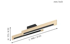 Plafonder-Eglo Camacho Plafond 94cm LED 3000K 20W Svart
