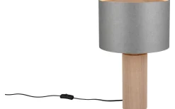 Bordslampor-Trio Lighting Canio Bordslampa 48cm E27 trä/grå