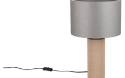 Bordslampor-Trio Lighting Canio Bordslampa 48cm E27 trä/grå