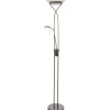 Uplight|Golvläslampor-Aneta Cannes Golvlampa 1,8m LED 3000K 25W+5W Dimbar Svart/Krom