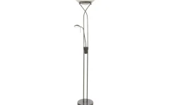 Uplight|Golvläslampor-Aneta Cannes Golvlampa 1,8m LED 3000K 25W+5W Dimbar Svart/Krom