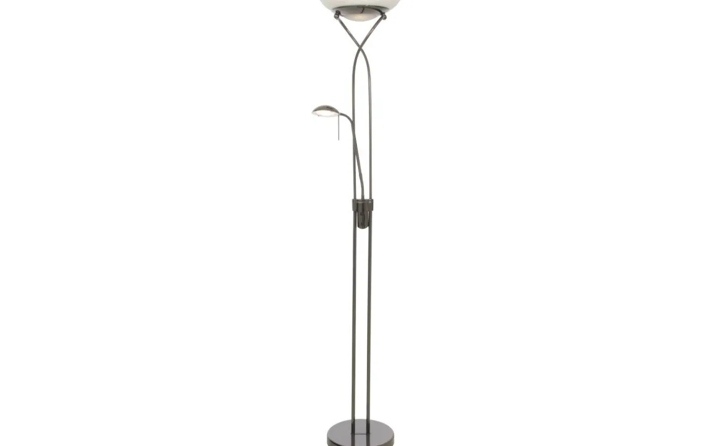 Uplight|Golvläslampor-Aneta Cannes Golvlampa 1,8m LED 3000K 25W+5W Dimbar Svart/Krom
