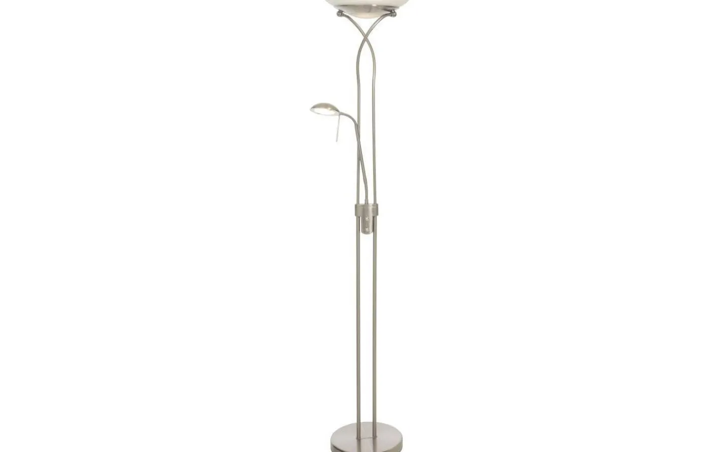 Uplight|Golvläslampor-Aneta Cannes Golvlampa 1,8m LED 3000K 25W+5W Dimbar Stål