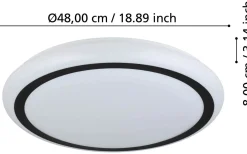 Plafonder < Eglo Capasso Plafond 48cm LED 3000K 19,5W Svart/Vit