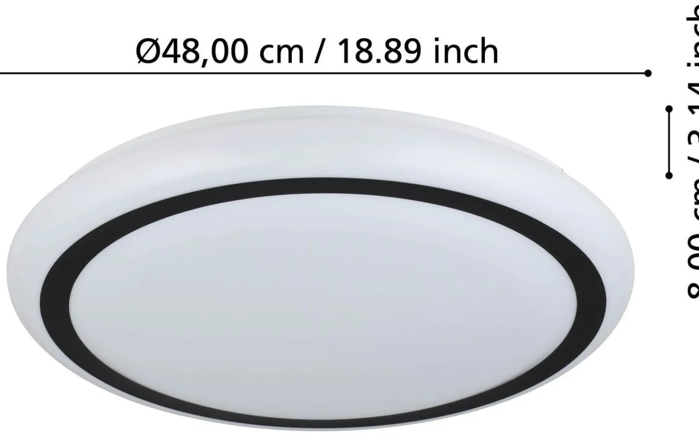 Plafonder < Eglo Capasso Plafond 48cm LED 3000K 19,5W Svart/Vit