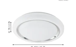 Plafonder < Eglo Capasso Plafond 40cm LED 3000K 20W Vit/Krom