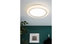 Plafonder-Eglo Capasso Plafond 34cm LED 3000K 18W Vit/Krom