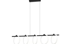 Avlånga Taklampor-Eglo Caranacoa Taklampa 117cm LED 3000K 5x7W Svart