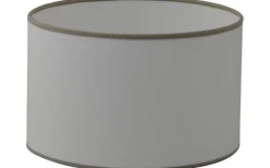 Cylinder Lampskärmar-Hallbergs Carolin Cylinder Lampskärm Ø25cm Vit, Sandfärgat Band