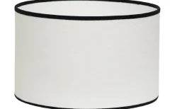 Cylinder Lampskärmar-Hallbergs Carolin Cylinder Lampskärm Hög Ø25cm Vit, Svart Band