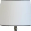 Enfärgade Runda Lampskärmar-Hallbergs Carolin Lampskärm Ø20cm Vit, Grått Band
