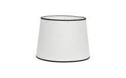 Enfärgade Runda Lampskärmar < Hallbergs Carolin Lampskärm Ø35cm Vit med svarta band