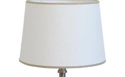 Enfärgade Runda Lampskärmar < Hallbergs Carolin Lampskärm Ø20cm Vit, Sandfärgat Band