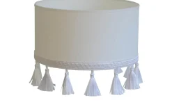 Cylinder Lampskärmar < Hallbergs Carolin Lampskärm Cylinder med Fransar Ø35cm Vit