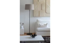 Enfärgade Runda Lampskärmar-Hallbergs Carolin Lampskärm Låg Ø50cm Natur