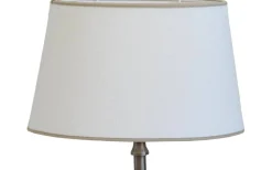 Ovala Lampskärmar < Hallbergs Carolin Oval Lampskärm 25cm Vit, Sandfärgat Band