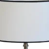 Ovala Lampskärmar < Hallbergs Carolin Oval Lampskärm 20cm Vit, Svart Band