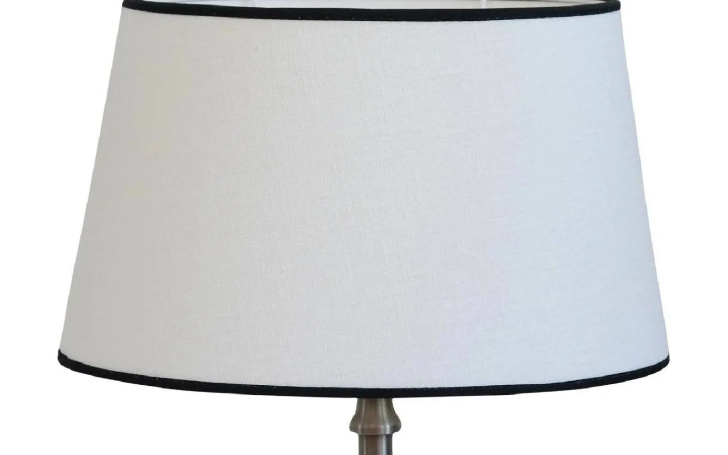 Ovala Lampskärmar < Hallbergs Carolin Oval Lampskärm 20cm Vit, Svart Band