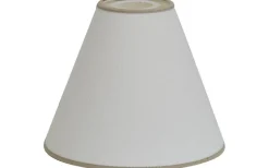 Toppringsskärmar < Hallbergs Carolin Toppringskärm Ø22cm Vit, Sandfärgat Band