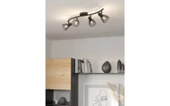 Avlånga Takspotlights|Takspot Med Minst 4 Lampor-Eglo Carovigna Takspotlight 64cm Svart