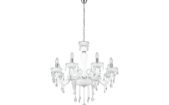 Kristallkronor < Eglo Carpento Kristallkrona 8-Arm 70cm Vit
