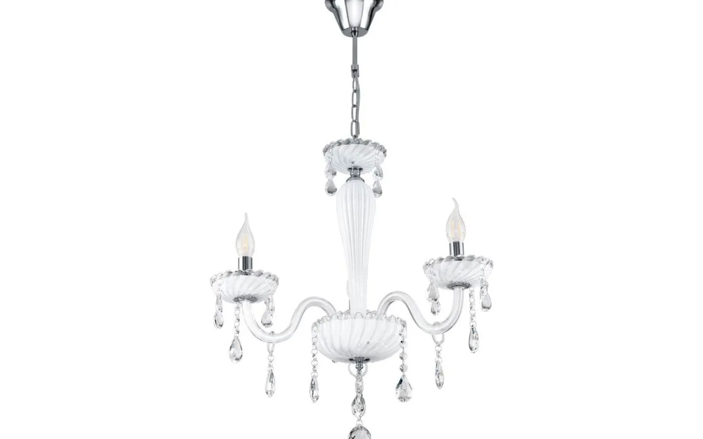 Kristallkronor < Eglo Carpento Kristallkrona 2-Arm 54cm Vit