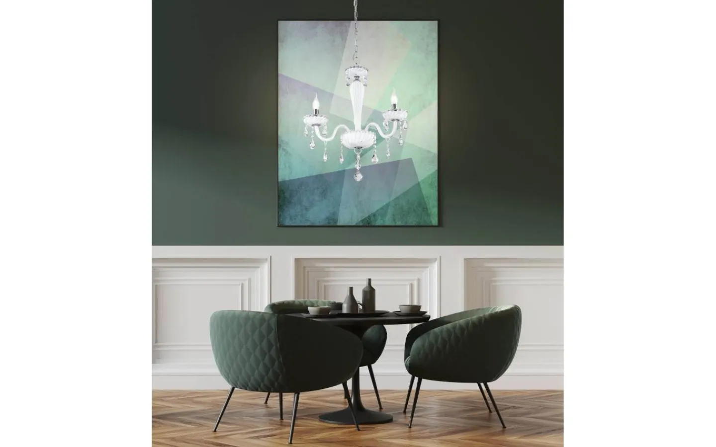 Kristallkronor < Eglo Carpento Kristallkrona 2-Arm 54cm Vit