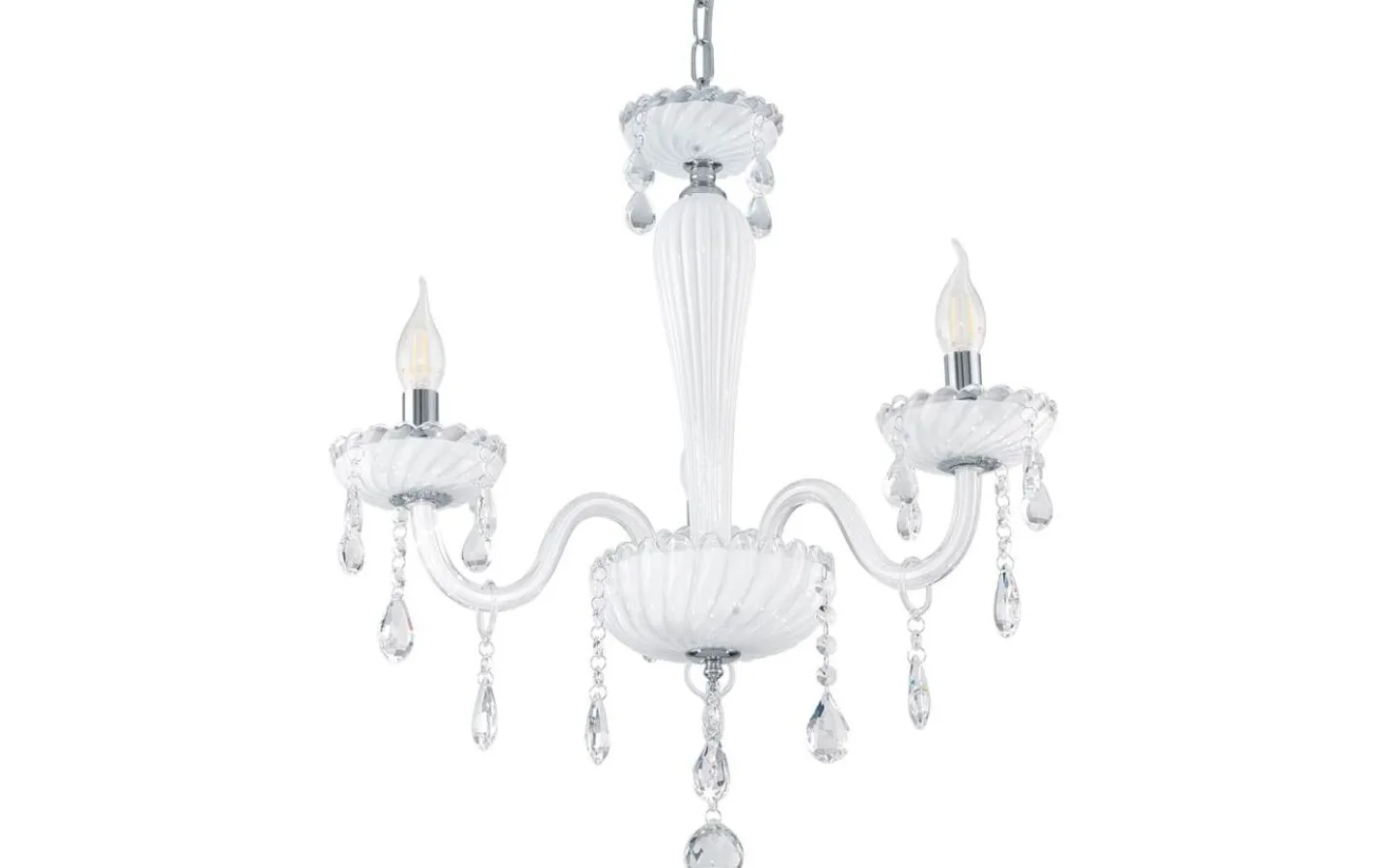 Kristallkronor < Eglo Carpento Kristallkrona 2-Arm 54cm Vit